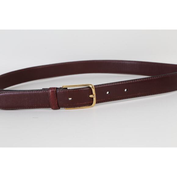 Vintage Henry Grethel Brown Leather Skinny Buckle Belt Size 34 / 85 main image 4